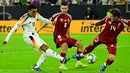 Sementara di babak kedua, Jerman menciptakan empat gol melalui aksi Jamal Musiala, Florian Wirtz, Aleksandar Pavlovic dan penalti Kai Havertz. (John MACDOUGALL / AFP)