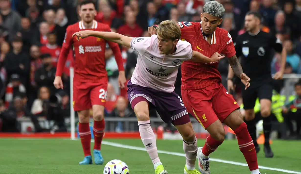 Bermain di markas sendiri, Liverpool tampil meyakinkan dan menang dua gol tanpa balas. (AP Photo/Rui Vieira)