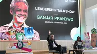 Gubernur Jawa Tengah, Ganjar Pranowo saat acara Leadership Talkshow.
