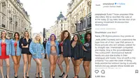 Sejumlah model bertubuh curvy berunjuk rasa di luar perhelatan London Fashion Week, ada apa ya? (instagram/simplybeuk)