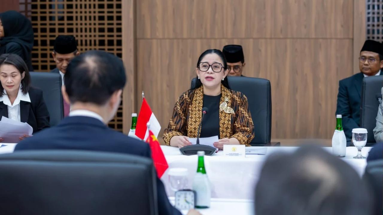 Ketua DPR RI Puan Maharani menerima kunjungan Ketua Komite Nasional Majelis Permusyawaratan Politik Rakyat Tiongkok (CPPCC), H.E. Wang Huning di Gedung DPR RI
