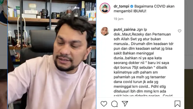Unggahan Tompi. (Foto: Instagram @dr_tompi)