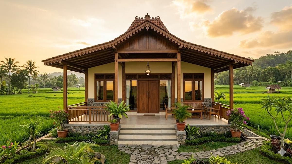 8 Inspirasi Fasad Rumah Desa Ala Juragan Sawah, Tampil Mewah Tanpa Berlebihan