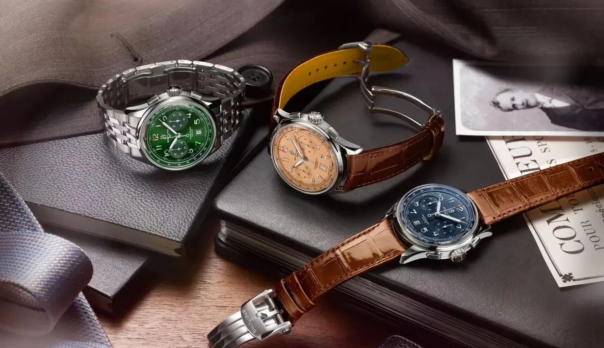 Breitling memperkenalkan 6 model Premier baru dengan desain yang terinspirasi warisan. Koleksi ini dilengkapi dengan Breitling Manufacture Calibre 01. Diperkenalkan kembali oleh Breitling pada tahun 2021, koleksi kronograf Premier Heritage ini menghidupkan kembali produk andalan yang legendaris. / Foto dok: Breitling