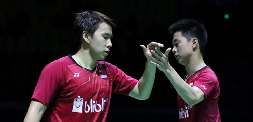 Ganda putra Indonesia Kevin Sanjaya Sukamuljo / Marcus Fernaldi Gideon. (Humas PP PBSI)