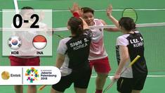 Kemenangan kedua untuk Indonesia di Ganda Putri antara Lee Sohee, Shin Seunchang vs Greysia Polii, Apriyani Rahayu.