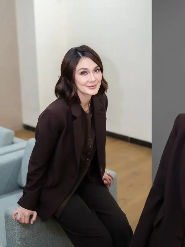 Pesona Luna Maya dalam Balutan Blazer Cokelat, Aura Lady Boss yang Tak Terbantahkan