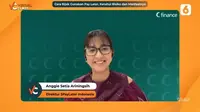 Direktur SPaylater Indonesia, Anggie Setia Ariningsih&nbsp;saat menjadi pembicara di acara Virtual Class Liputan6.com pada Rabu (21/5/2025).