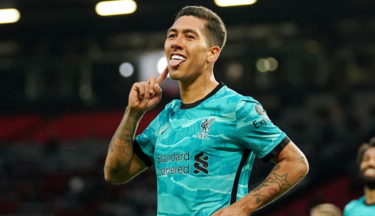 Roberto Firmino - Striker Liverpool ini merupakan salah satu predator garang di liga Inggris. Datang ke Anfield pada 2015 silam, Firmino total telah berlaga sebanyak 214 kali di Premier League. (AFP/Dave Thompson)