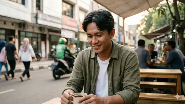 Model Rambut Belah Tengah Pendek Pria (Foto: Gemini AI)