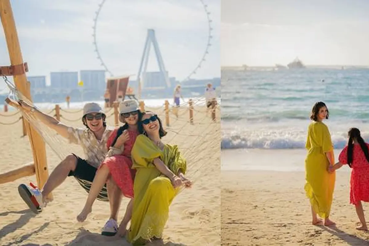 7 Potret Liburan Vino G Bastian dan Marsha Timothy di Dubai, Seru Main di Pantai
