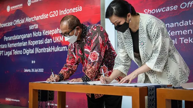Kerja sama antara Kementerian Koperasi dan UKM bersama PT Legal Tekno Digital atau Kontrak Hukum. (Dok KemenkopUKM)