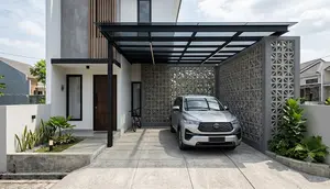7 Inspirasi Carport 3x6 Meter dengan Roster Beton, Tampil Elegan Tanpa Boros Biaya