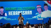 Calon wakil presiden (cawapres) nomor urut 3 Mahfud Md menjanjikan perlindungan terhadap nasib pekerja migran Indonesia (PMI) tanpa terkecuali. (Liputan6.com/Muhammad Radityo Priyasmoro)