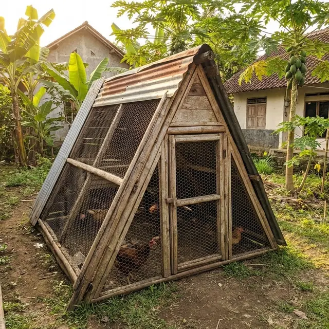 Kandang kawat Model A-Frame Segitiga