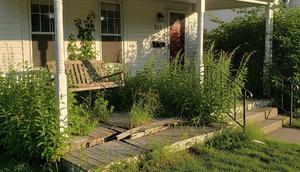 Rumput liar di teras rumah (Image by Gemini AI)