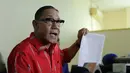 Ferry H. Amahorseya selaku kuasa hukum Ariyani dan Ario Kiswinar, di ruang kerjanya, kawasan Rawamangun, Jakarta Timur menggelar jumpa pers terkait Mario Teguh. (Deki Prayoga/Bintang.com)
