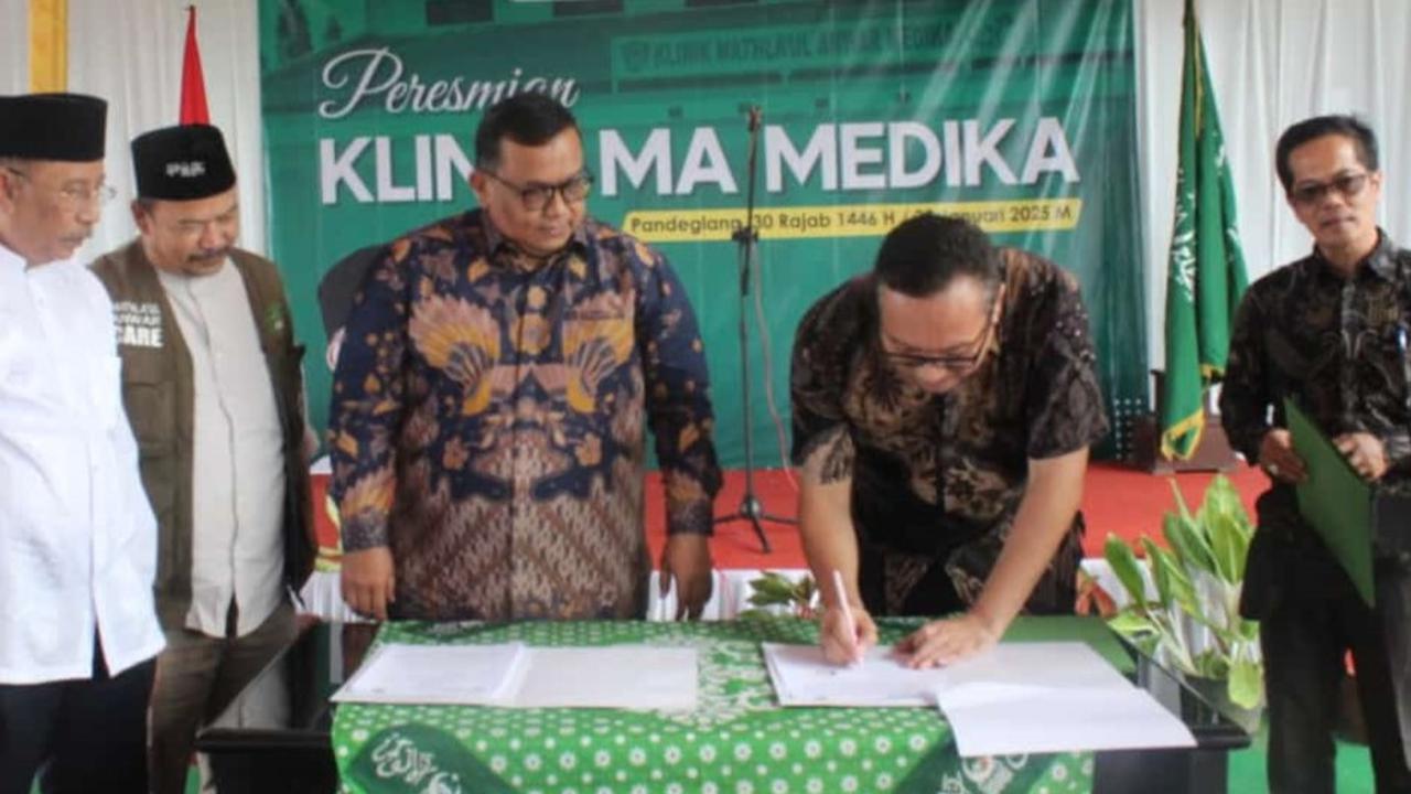Organisasi keagamaan, PB Mathla'ul Anwar resmi membuka layanan kesehatan baru dengan meresmikan Klinik Mathla'ul Anwar Medika, untuk memberikan layanan ke masyarakat di Pandeglang, Banten.
