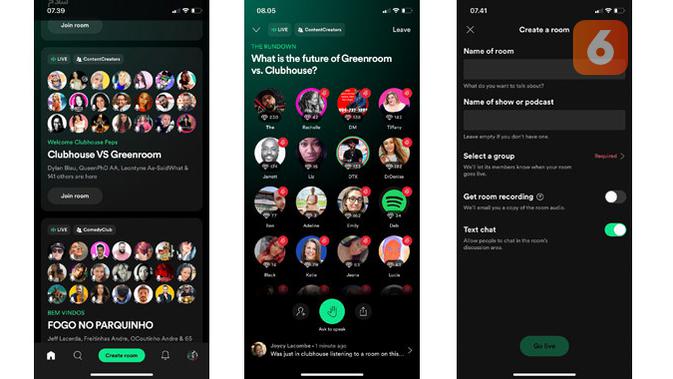 Spotify Greenroom resmi meluncur di iOS dan Android. (Liputan6.com)