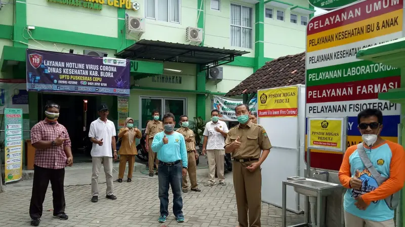 Lawan COVID-19, PPSDM Migas Donasikan Bilik Desinfektan ke Puskesmas di Cepu