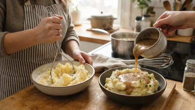 Membuat Mashed Potato Saus Gravy Creamy