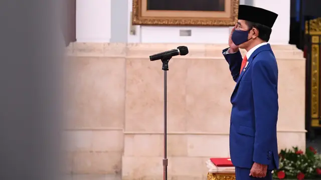 Pengukuhan 8 Anggota Paskibraka 2020 di Istana Negara