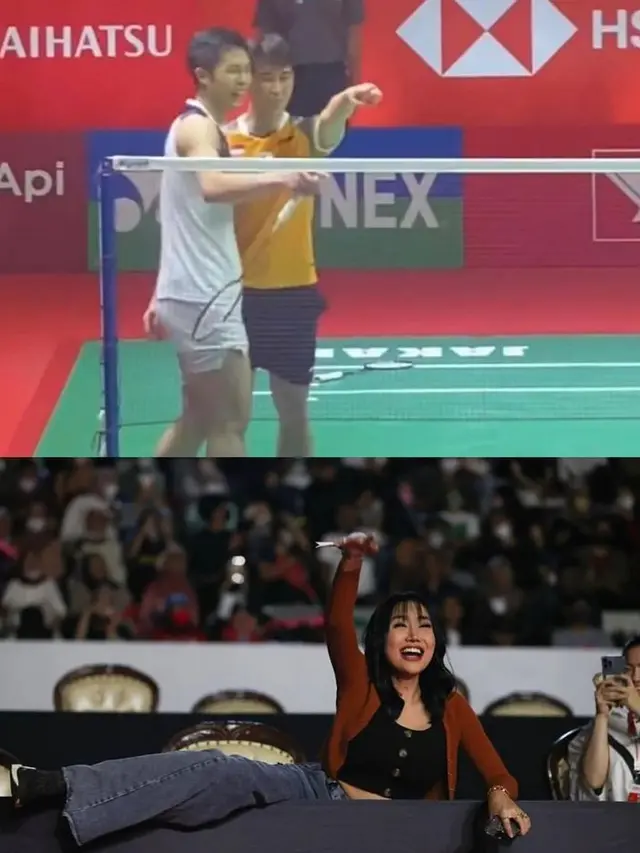 5 Potret Kocak Lucinta Luna Nonton Indonesia Masters 2022, Fans Berat Loh Kean Yew