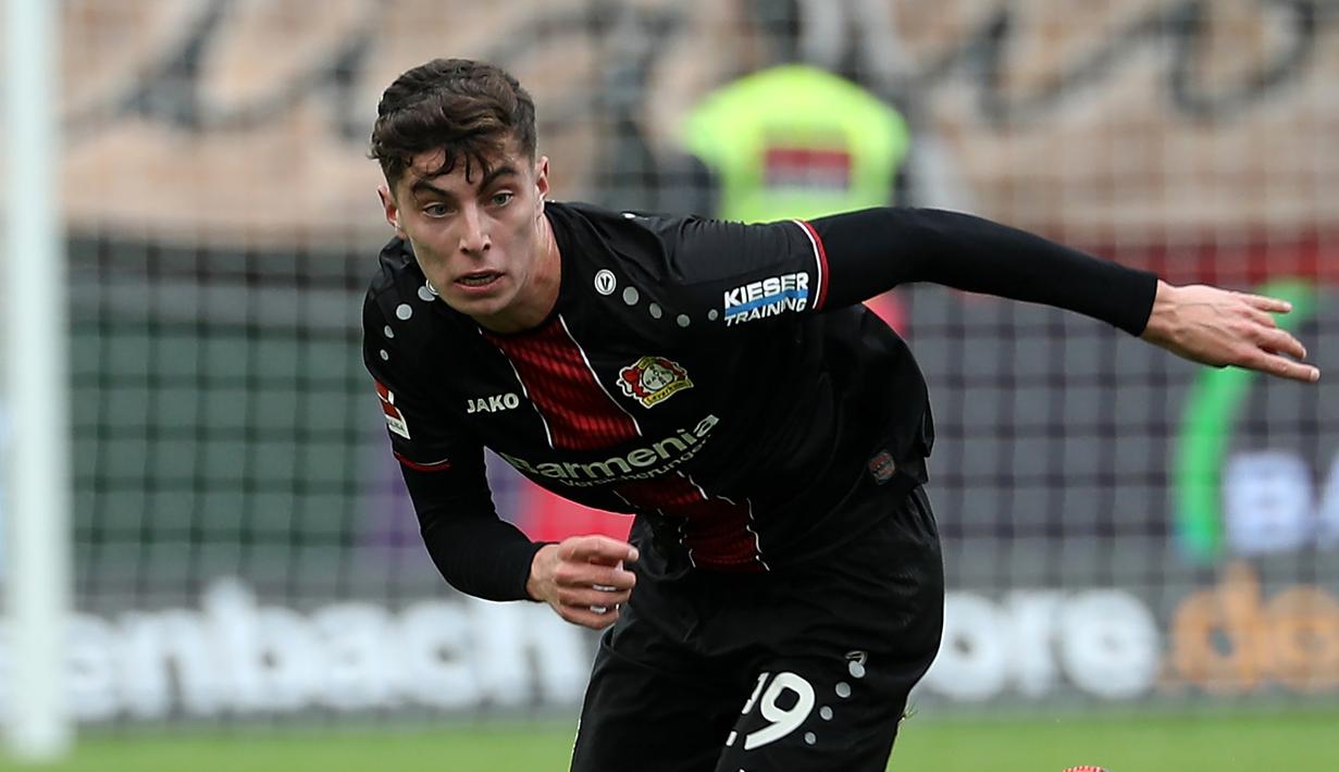Kai Havertz (81 juta euro) - Gelandang berusaia 20 tahun milik Bayer Leverkusen ini memiliki harga pasaran transfer 81 juta euro. Havertz menjadi pemain kedua yang memiliki harga pasar termahal di Bundesliga. (AFP/Hasan Bratic)