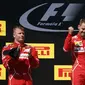 Kimi Raikkonen mengaku bisa saja menjuarai F1 GP Hungaria jika tidak disuruh mengikuti Sebastian Vettel masuk pit stop. (AP/AP Photo/Darko Bandic)