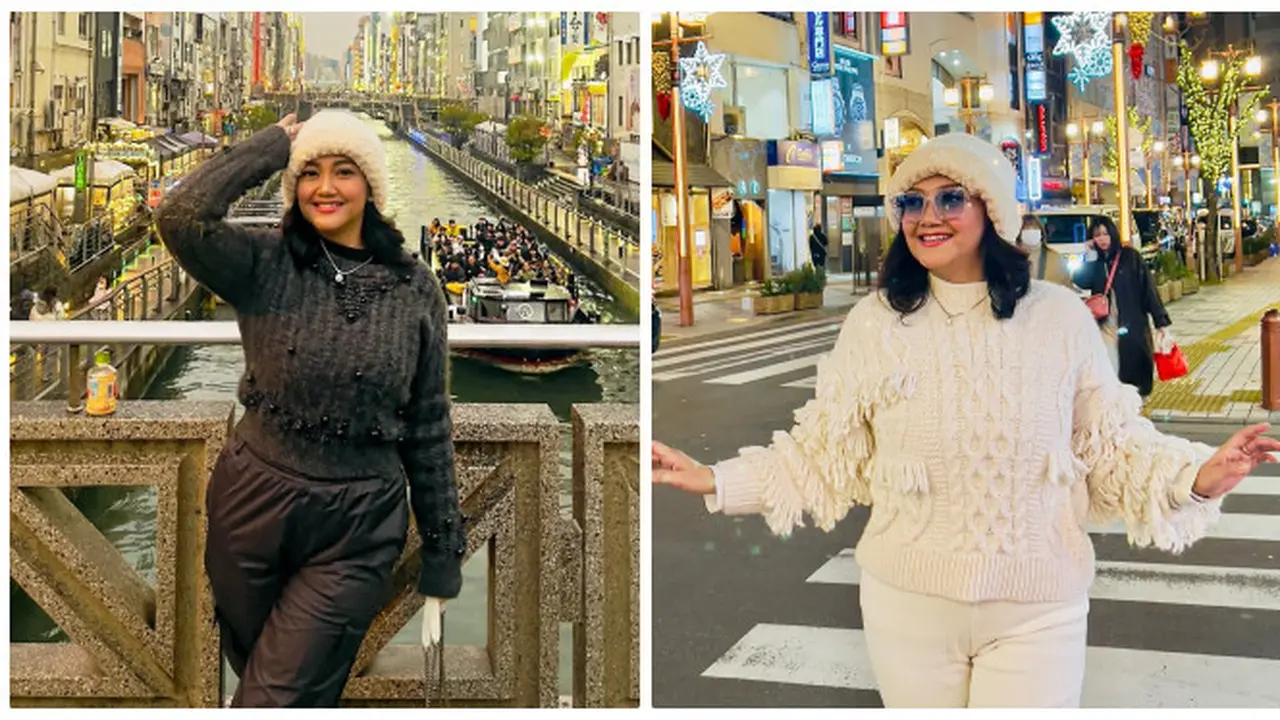 6 Inspirasi Outfit Liburan Pakai Sweater ala Bella Saphira,