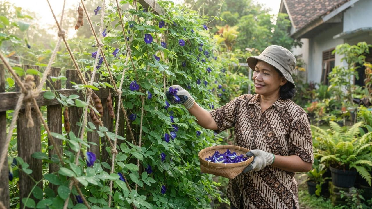 5 Cara Menanam Bunga Telang di Pagar dengan Rambatan dari Tali, Estetik dan Fungsional