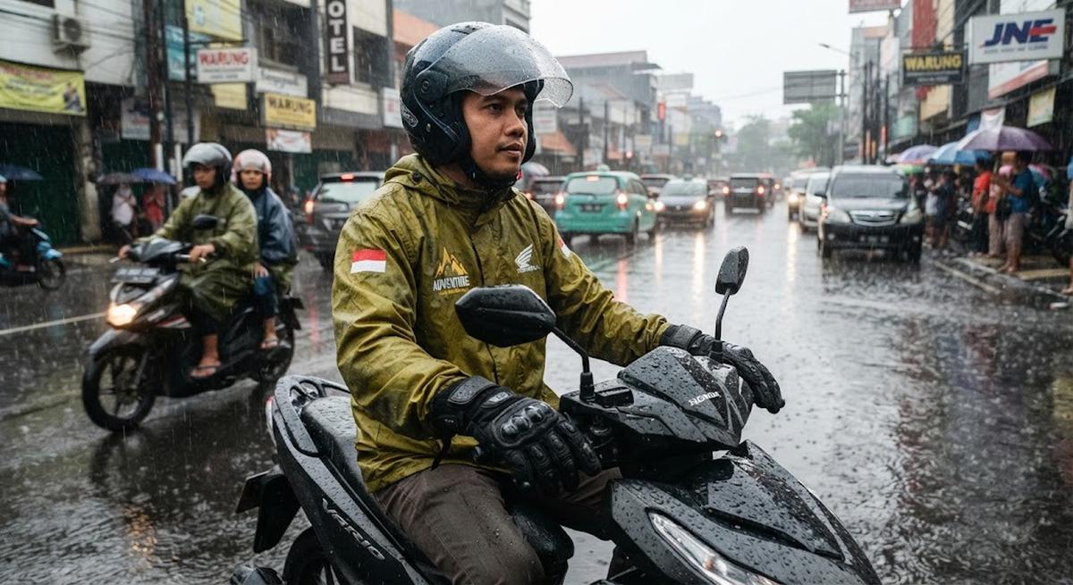 10 Perlengkapan Wajib di Motor saat Memasuki Musim Hujan, Siapkan Sebelum Berkendara