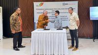 BRI Insurance menandatangi perjanjian kerjasama dengan PPJ Kota Bogor untuk memberikan perlindungan asuransi mikro untuk tempat usaha bagi para pedagang pasar. (Dok BRINS)