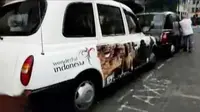 Ratusan taksi di London, Inggris mempromosikan pariwisata Indonesia.