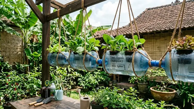 Ide Galon Bekas Jadi Pot Sayur Gantung/AI Generated