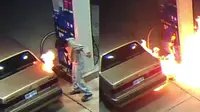 Pria ini berniat membunuh laba-laba yang masuk di mobilnya dengan korek api saat berada di tempat pengisian bensin.