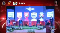 Suasana konferensi pers Piala Presiden 2022.