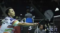 Tunggal putra Indonesia, Jonatan Christie, saat mengikuti Singapura Terbuka 2019. (PBSI)