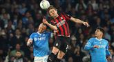 Napoli berhasil memetik kemenangan saat menjamu AC Milan dalam laga lanjutan Liga Italia 2025/2026 di Diego Armando Maradona Stadium, Naples, Italia, Senin (06/04/2026) waktu setempat. (AP Photo/LaPresse/Alessandro Garofalo)