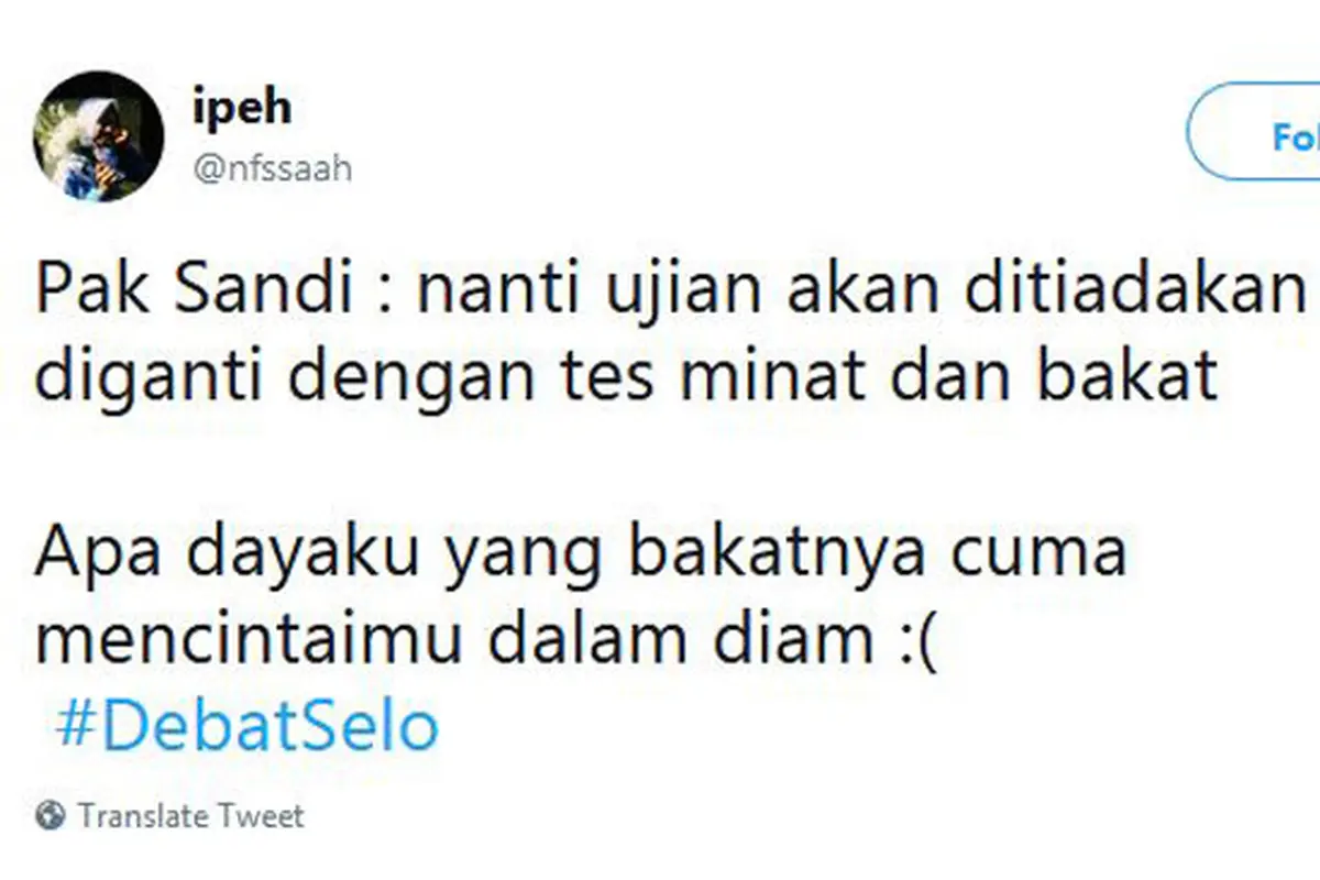7 Twit Kocak Penghapusan UN di Debat Cawapres, Ujungnya Bikin Baper