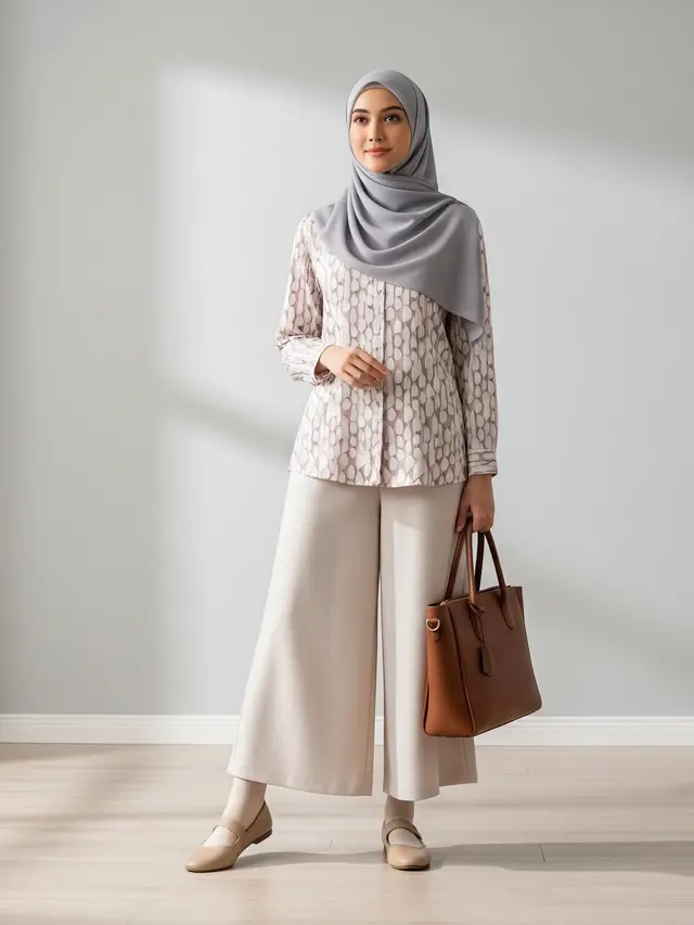 Inspirasi Padu Padan Wanita: Blus Muslim dan Celana Kulot