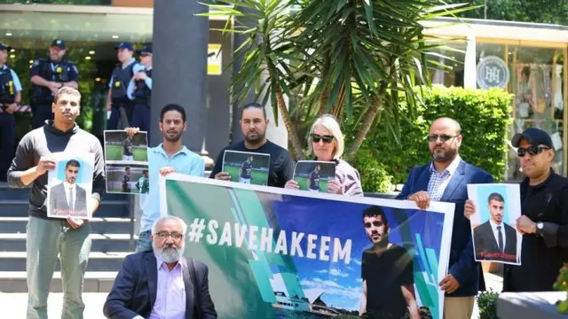 Aktivis menuntut pembebasan Hakeem Ali al-Araibi (supplied)