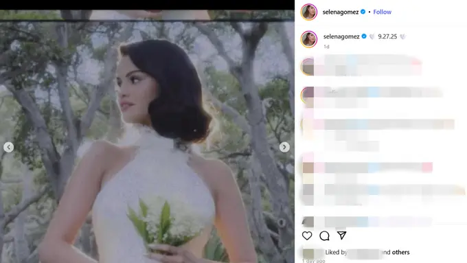 Dinikahi Benny Blanco, Selena Gomez Kenakan Gaun Pengantin Putih Rancangan Ralph Lauren