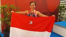 Sahari Dumaini Sinamo meraih medali perak di Kejuaraan Dunia IWF Masters World Championship of Olympic Weightlifting 2018. (istimewa)