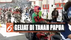Antrenan cukup panjang terjadi di SPBU Nagoya yang berada di Pusat Kota Jayapura. Antrean terpantau berjalan lancar dan pasokan BBM pun tercukupi.