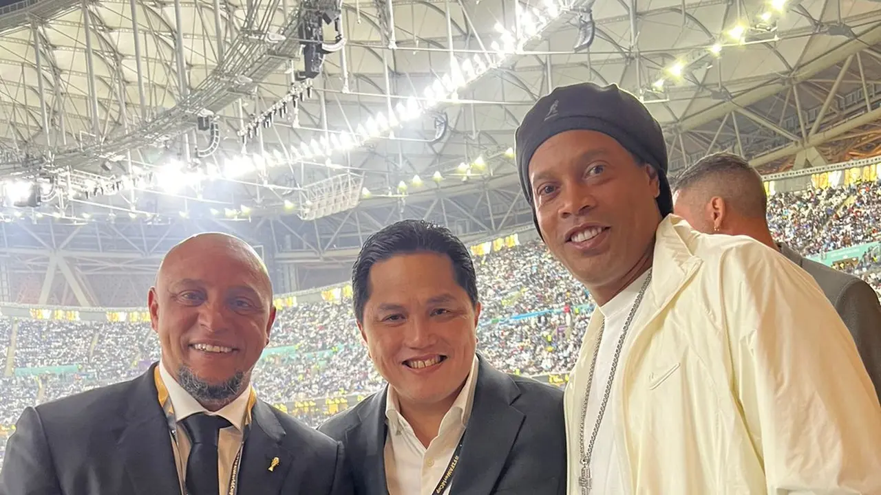 Menteri BUMN Erick Thohir menonton langsung semifinal Piala Dunia 2022 di Stadion Lusail, Qatar, Selasa, (13/12)