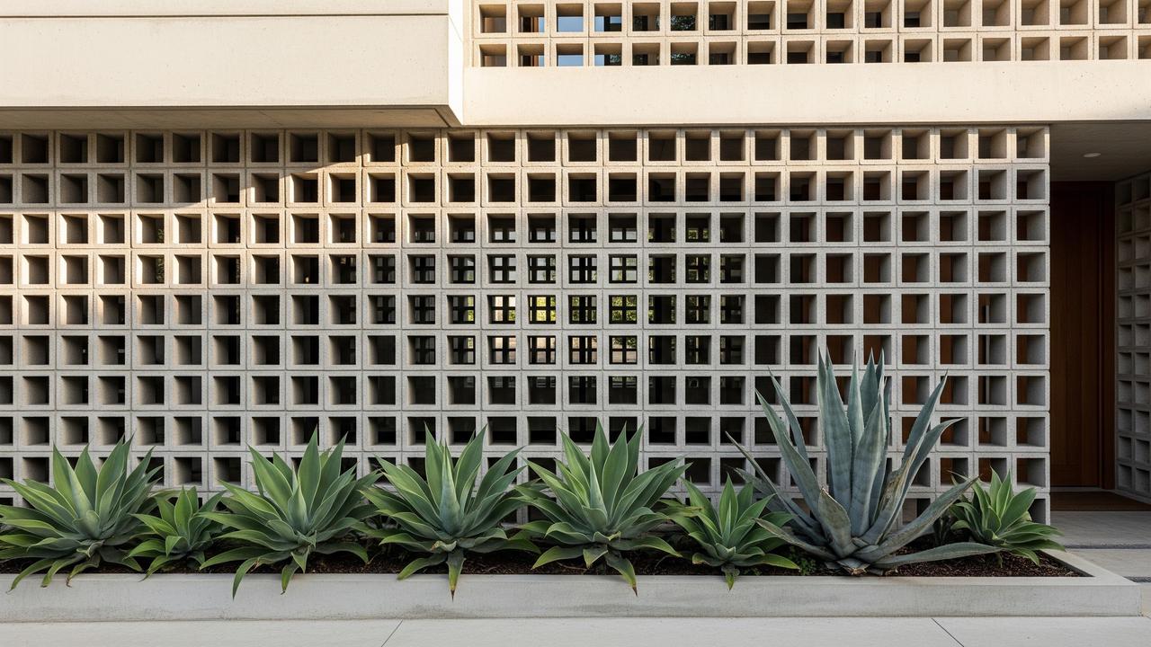 Inspirasi Roster Beton dengan Agave (AI Generated)