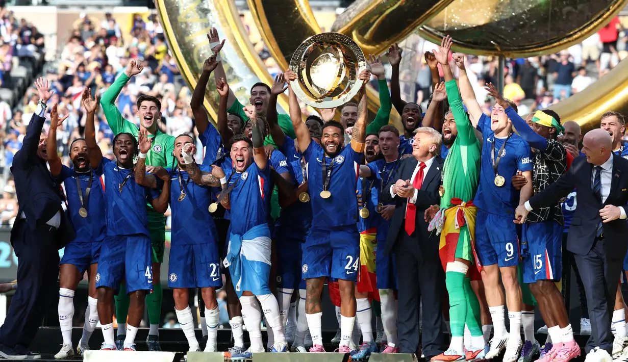 Untuk diketahui, ini menjadi gelar kedua Chelsea di ajang juara Piala Dunia Antarklub setelah sebelumnya mereka memenangi turnamen tersebut pada tahun 2021. (FRANCK FIFE/AFP)