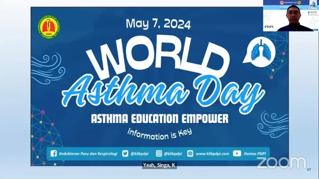 Konferensi Pers Hari Asma Sedunia secara virtual (daring) pada Selasa, 7 Mei 2024.
