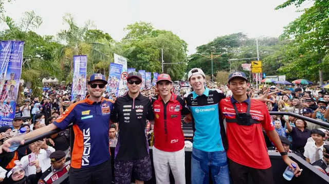 Mataram Bergemuruh! Marc Marquez hingga Mario Aji Sapa Ribuan Warga NTB Jelang MotoGP Mandalika 2026